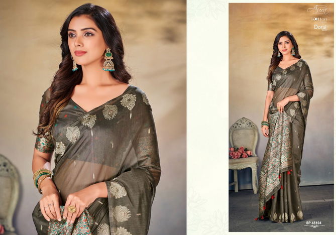 Aura Dorai Vol 17 Designer Cotton Sarees Catalog
